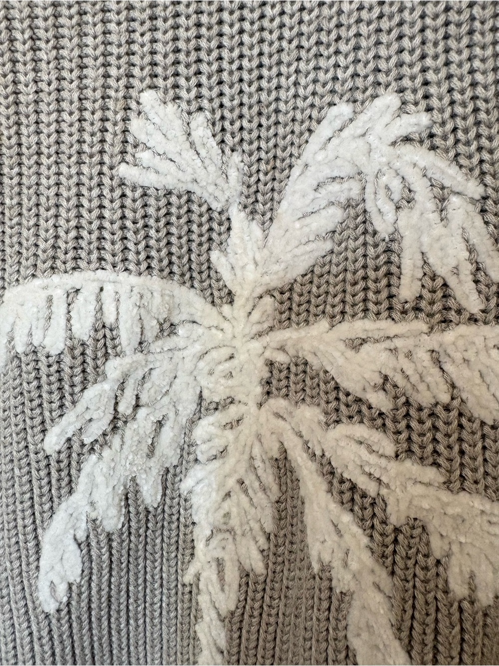 Tommy Bahama Gray Sweater with White Palm Motif